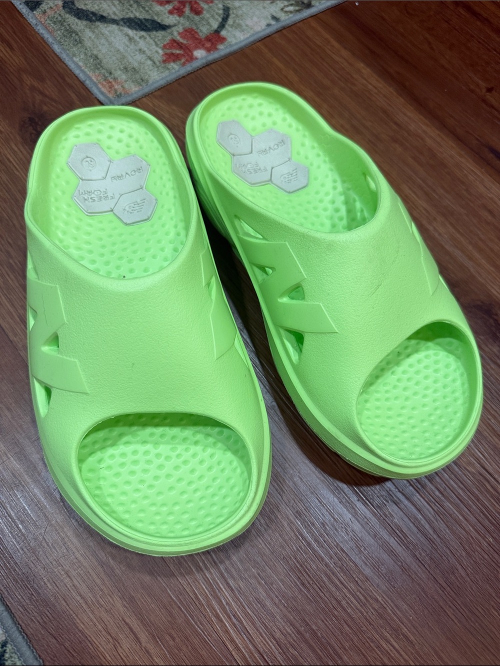 New Balance Lime Green Foam Slide Sandals